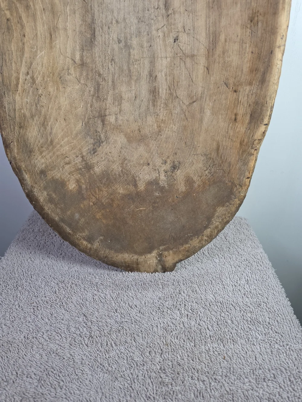 Antique Primitive Hand Carved Hewn Wooden Dough Bowl